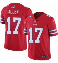 Men's Nike Buffalo Bills #17 Josh Allen Limited Red Rush Vapor Untouchable NFL Jersey