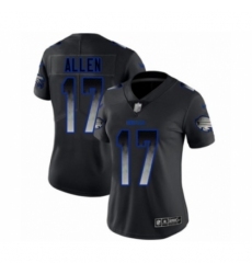 Women's Buffalo Bills #17 Josh Allen Limited Black Smoke Fashion Football Jersey