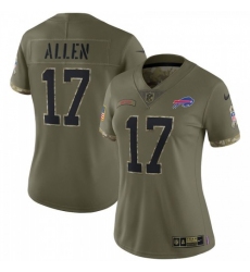 Women's Buffalo Bills #17 Josh Allen Nike 2022 Salute To Service Limited Jersey - Olive