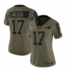 Women's Buffalo Bills #17 Josh Allen Olive Nike 2021 Salute To Service Limited Player Jersey