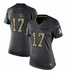 Women's Nike Buffalo Bills #17 Josh Allen Limited Black 2016 Salute to Service NFL Jersey