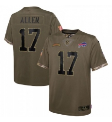 Youth Buffalo Bills #17 Josh Allen Nike 2022 Salute To Service Limited Jersey - Olive