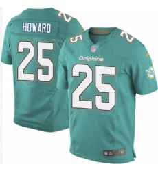 Men's Nike Miami Dolphins #25 Xavien Howard Elite Aqua Green Team Color NFL Jersey