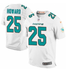 Men's Nike Miami Dolphins #25 Xavien Howard Elite White NFL Jersey
