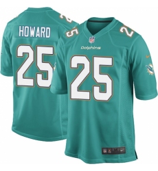 Men's Nike Miami Dolphins #25 Xavien Howard Game Aqua Green Team Color NFL Jersey