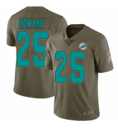 Men's Nike Miami Dolphins #25 Xavien Howard Limited Olive 2017 Salute to Service NFL Jersey