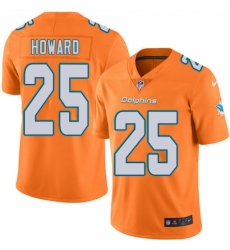 Men's Nike Miami Dolphins #25 Xavien Howard Limited Orange Rush Vapor Untouchable NFL Jersey