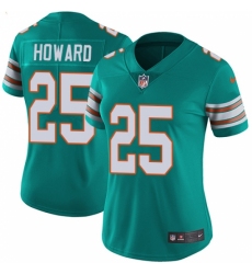 Women's Nike Miami Dolphins #25 Xavien Howard Aqua Green Alternate Vapor Untouchable Limited Player NFL Jersey