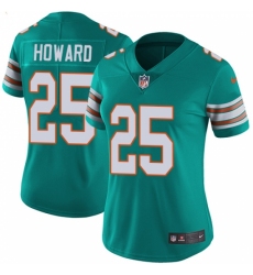 Women's Nike Miami Dolphins #25 Xavien Howard Elite Aqua Green Alternate NFL Jersey