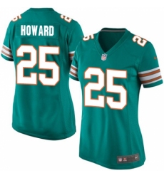 Women's Nike Miami Dolphins #25 Xavien Howard Game Aqua Green Alternate NFL Jersey