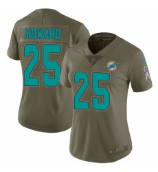 Women's Nike Miami Dolphins #25 Xavien Howard Limited Olive 2017 Salute to Service NFL Jersey