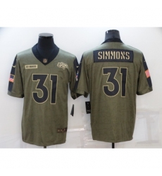 Men's Denver Broncos #31 Justin Simmons Nike Olive 2021 Salute To Service Limited Player Jersey