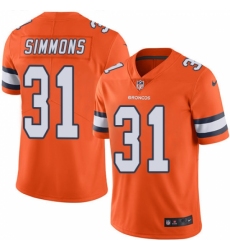 Men's Nike Denver Broncos #31 Justin Simmons Elite Orange Rush Vapor Untouchable NFL Jersey