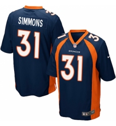 Men's Nike Denver Broncos #31 Justin Simmons Game Navy Blue Alternate NFL Jersey