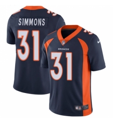 Men's Nike Denver Broncos #31 Justin Simmons Navy Blue Alternate Vapor Untouchable Limited Player NFL Jersey