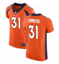 Men's Nike Denver Broncos #31 Justin Simmons Orange Team Color Vapor Untouchable Elite Player NFL Jersey