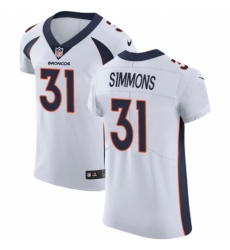 Men's Nike Denver Broncos #31 Justin Simmons White Vapor Untouchable Elite Player NFL Jersey