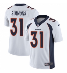 Men's Nike Denver Broncos #31 Justin Simmons White Vapor Untouchable Limited Player NFL Jersey