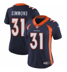 Women's Nike Denver Broncos #31 Justin Simmons Navy Blue Alternate Vapor Untouchable Limited Player NFL Jersey