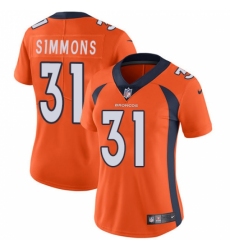 Women's Nike Denver Broncos #31 Justin Simmons Orange Team Color Vapor Untouchable Limited Player NFL Jersey