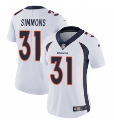 Women's Nike Denver Broncos #31 Justin Simmons White Vapor Untouchable Limited Player NFL Jersey