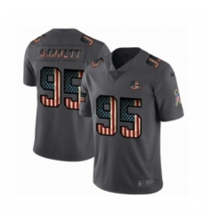 Men's Cleveland Browns #95 Myles Garrett Limited Black USA Flag 2019 Salute To Service Football Jersey