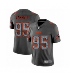 Men's Cleveland Browns #95 Myles Garrett Limited Gray Static Fashion Football Jersey