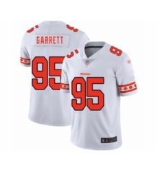 Men's Cleveland Browns #95 Myles Garrett White Team Logo Fashion Limited Football Jersey