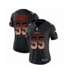 Women's Cleveland Browns #95 Myles Garrett Limited Black Smoke Fashion Football Jersey