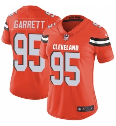 Women's Nike Cleveland Browns #95 Myles Garrett Orange Alternate Vapor Untouchable Limited Player NFL Jersey