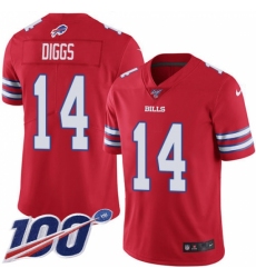 Nike Buffalo Bills #14 Stefon Diggs Red Men's Stitched NFL Limited Rush 100th Season Jersey