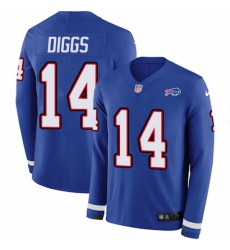 Nike Buffalo Bills #14 Stefon Diggs Royal Blue Team Color Men's Stitched NFL Limited Therma Long Sleeve Jersey