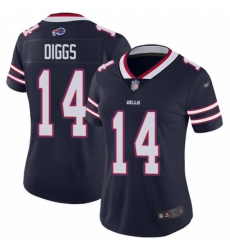 Women's Buffalo Bills #14 Stefon Diggs Navy Stitched Limited Inverted Legend Jersey