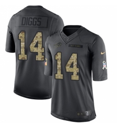 Youth Buffalo Bills #14 Stefon Diggs Black Stitched Limited 2016 Salute to Service Jersey