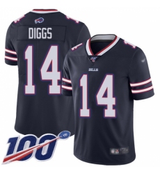 Youth Buffalo Bills #14 Stefon Diggs Navy Stitched Limited Inverted Legend 100th Season Jersey
