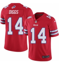 Youth Buffalo Bills #14 Stefon Diggs Red Stitched Limited Rush Jersey