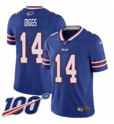Youth Buffalo Bills #14 Stefon Diggs Royal Blue Team Color Stitched 100th Season Vapor Untouchable Limited Jersey