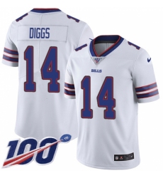 Youth Buffalo Bills #14 Stefon Diggs White Stitched 100th Season Vapor Untouchable Limited Jersey