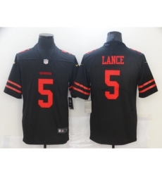 Men's San Francisco 49ers #5 Trey Lance Black Nike Scarlet Player Limited Jersey