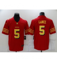 Men's San Francisco 49ers #5 Trey Lance Red Gold Untouchable Limited Jersey