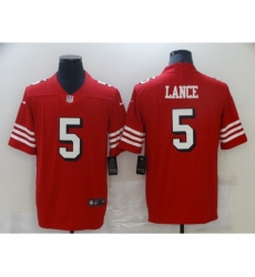 Men's San Francisco 49ers #5 Trey Lance Red Nike Scarlet Player Limited Jersey