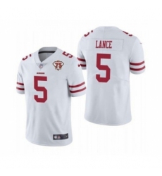 Men's San Francisco 49ers #5 Trey Lance White 2021 75th Anniversary Vapor Untouchable Limited Jersey