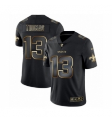 Men's New Orleans Saints #13 Michael Thomas Black Golden Edition 2019 Vapor Untouchable Limited Jersey