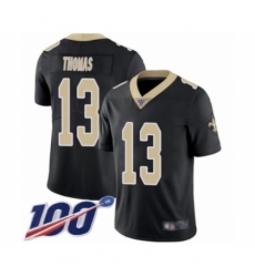 Men's New Orleans Saints #13 Michael Thomas Black Team Color Vapor Untouchable Limited Player 100th Season Football Jersey