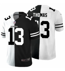 Men's New Orleans Saints #13 Michael Thomas Black White Limited Split Fashion Football Jersey
