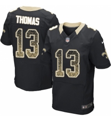 Men's Nike New Orleans Saints #13 Michael Thomas Elite Black Home Drift Fashion NFL Jersey