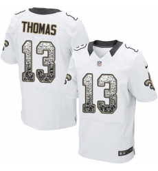 Men's Nike New Orleans Saints #13 Michael Thomas Elite White Road Drift Fashion NFL Jersey
