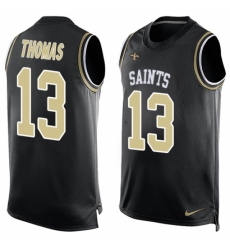 Men's Nike New Orleans Saints #13 Michael Thomas Limited Black Player Name & Number Tank Top NFL Jersey