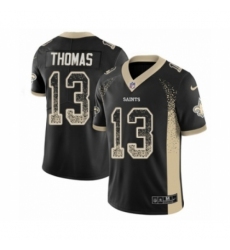 Men's Nike New Orleans Saints #13 Michael Thomas Limited Black Rush Drift Fashion NFL Jersey