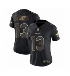 Women's New Orleans Saints #13 Michael Thomas Black Gold Vapor Untouchable Limited Football Jersey